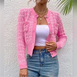 SHEIN Pink Textured Blazer